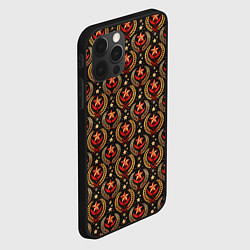 Чехол для iPhone 12 Pro Max Паттерн СССР черный фон, цвет: 3D-черный — фото 2