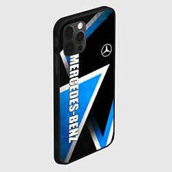 Чехол для iPhone 12 Pro Max Mercedes - blue metal, цвет: 3D-черный — фото 2