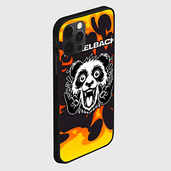 Чехол для iPhone 12 Pro Max Nickelback рок панда и огонь, цвет: 3D-черный — фото 2