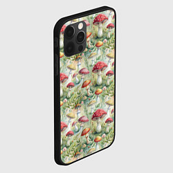 Чехол для iPhone 12 Pro Max Дикие грибы лесные мухоморы, цвет: 3D-черный — фото 2