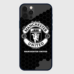 Чехол для iPhone 12 Pro Max Manchester United sport на темном фоне, цвет: 3D-черный