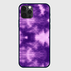 Чехол для iPhone 12 Pro Max Фиолетовый тайдай, цвет: 3D-черный