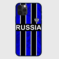 Чехол iPhone 12 Pro Max Россия- черно-синяя униформа