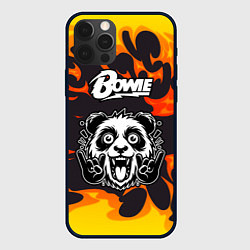 Чехол для iPhone 12 Pro Max David Bowie рок панда и огонь, цвет: 3D-черный