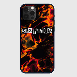 Чехол для iPhone 12 Pro Max Sex Pistols red lava, цвет: 3D-черный