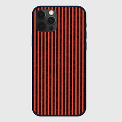 Чехол для iPhone 12 Pro Max Тёмный коралловый полосы, цвет: 3D-черный