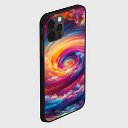 Чехол для iPhone 12 Pro Max Водоворот ярких красок, цвет: 3D-черный — фото 2