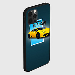 Чехол для iPhone 12 Pro Max Спортивная итальянская машина Lamborghini Huracan, цвет: 3D-черный — фото 2