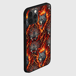 Чехол для iPhone 12 Pro Max Волки эпичный паттерн, цвет: 3D-черный — фото 2