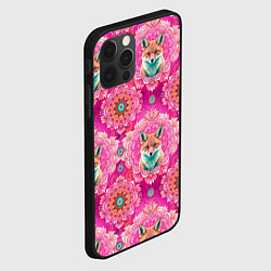 Чехол для iPhone 12 Pro Max Лисица и паттерн, цвет: 3D-черный — фото 2