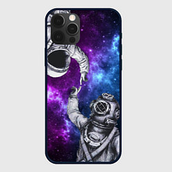 Чехол для iPhone 12 Pro Max Сотворение космонавт и водолаз, цвет: 3D-черный