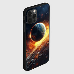 Чехол для iPhone 12 Pro Max Космос и планета, цвет: 3D-черный — фото 2