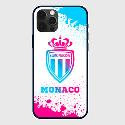 Чехол для iPhone 12 Pro Max Monaco neon gradient style, цвет: 3D-черный