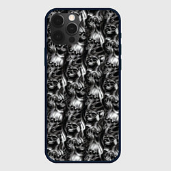 Чехол для iPhone 12 Pro Max Smoke skulls, цвет: 3D-черный