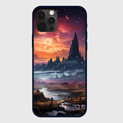 Чехол для iPhone 12 Pro Max Космический фантазийный мир на другой планете, цвет: 3D-черный