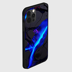Чехол для iPhone 12 Pro Max Темный синий неон из разлома плит, цвет: 3D-черный — фото 2