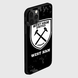 Чехол для iPhone 12 Pro Max West Ham sport на темном фоне, цвет: 3D-черный — фото 2