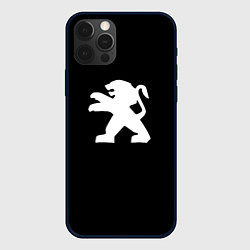 Чехол для iPhone 12 Pro Max Peugeot logo, цвет: 3D-черный