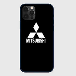 Чехол для iPhone 12 Pro Max Mitsubishi logo white, цвет: 3D-черный