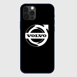 Чехол для iPhone 12 Pro Max Volvo white logo, цвет: 3D-черный