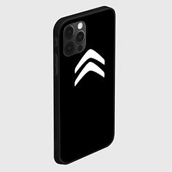 Чехол для iPhone 12 Pro Max Citroen white logo, цвет: 3D-черный — фото 2