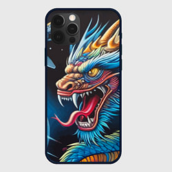 Чехол iPhone 12 Pro Max Фантастический космический дракон - нейросеть