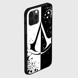 Чехол для iPhone 12 Pro Max Assasins Creed - black and white, цвет: 3D-черный — фото 2