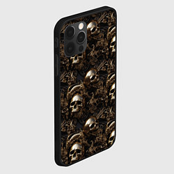 Чехол для iPhone 12 Pro Max Черепа и узоры лакшери, цвет: 3D-черный — фото 2