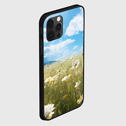 Чехол для iPhone 12 Pro Max Ромашковое поле, цвет: 3D-черный — фото 2