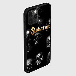 Чехол для iPhone 12 Pro Max Sabaton - logo rock group, цвет: 3D-черный — фото 2