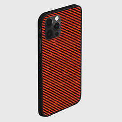 Чехол для iPhone 12 Pro Max Чёрно-оранжевый полосатый, цвет: 3D-черный — фото 2