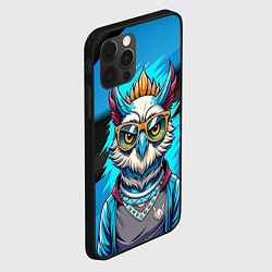 Чехол для iPhone 12 Pro Max Стильная сова в одежде, цвет: 3D-черный — фото 2