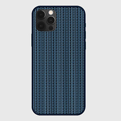 Чехол для iPhone 12 Pro Max Чёрно-синий полосы в горошек, цвет: 3D-черный