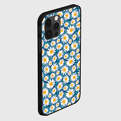 Чехол для iPhone 12 Pro Max Ромашки паттерн, цвет: 3D-черный — фото 2