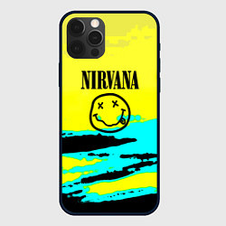 Чехол для iPhone 12 Pro Max Nirvana краски кислотные, цвет: 3D-черный