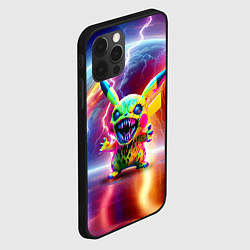 Чехол для iPhone 12 Pro Max Монстр Пикачу - неоновое свечение, цвет: 3D-черный — фото 2