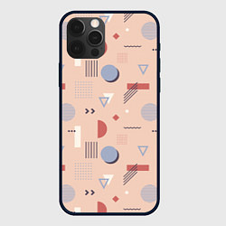 Чехол для iPhone 12 Pro Max Мемфис геометрия в пастельных тонах, цвет: 3D-черный