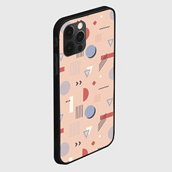 Чехол для iPhone 12 Pro Max Мемфис геометрия в пастельных тонах, цвет: 3D-черный — фото 2