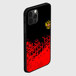Чехол для iPhone 12 Pro Max Россия герб красные краски, цвет: 3D-черный — фото 2