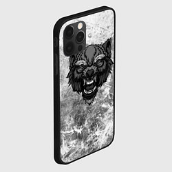 Чехол для iPhone 12 Pro Max Серый волк на абстрактном фоне, цвет: 3D-черный — фото 2