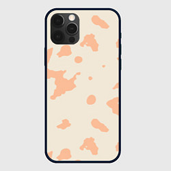 Чехол для iPhone 12 Pro Max Бежевый пятнистый паттерн, цвет: 3D-черный