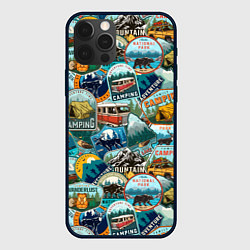 Чехол для iPhone 12 Pro Max Adventure stickers, цвет: 3D-черный