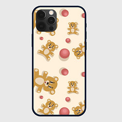 Чехол для iPhone 12 Pro Max Узор с мишками и мячиками, цвет: 3D-черный