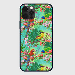 Чехол для iPhone 12 Pro Max Попугаи и птицы в джунглях, цвет: 3D-черный