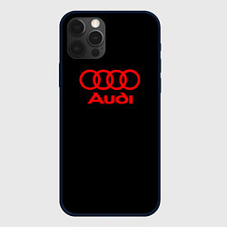 Чехол для iPhone 12 Pro Max Audi red logo, цвет: 3D-черный