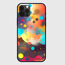 Чехол для iPhone 12 Pro Max Акварельная абстракция - нейросеть, цвет: 3D-черный