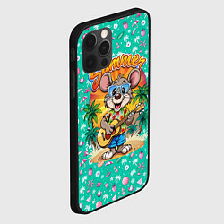 Чехол для iPhone 12 Pro Max Грызун играет на гитаре жарким летом, цвет: 3D-черный — фото 2