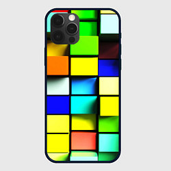 Чехол для iPhone 12 Pro Max Оптические кубы, цвет: 3D-черный