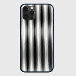 Чехол для iPhone 12 Pro Max Серые вертикальные линии, цвет: 3D-черный