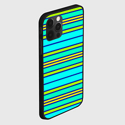 Чехол для iPhone 12 Pro Max Горизонтальные неоновые линии, цвет: 3D-черный — фото 2